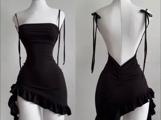 Sleelveless Backless Mini Dress Lace Up Bodycon Dress